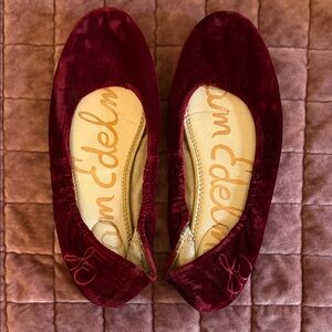 Sam Edelman Maroon Velvet Flats